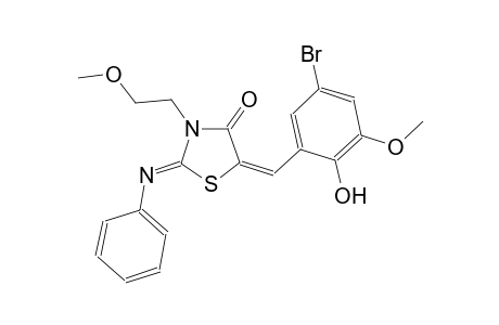 (2Z,5E)-5-(5-bromo-2-hydroxy-3-methoxybenzylidene)-3-(2-methoxyethyl)-2-(phenylimino)-1,3-thiazolidin-4-one