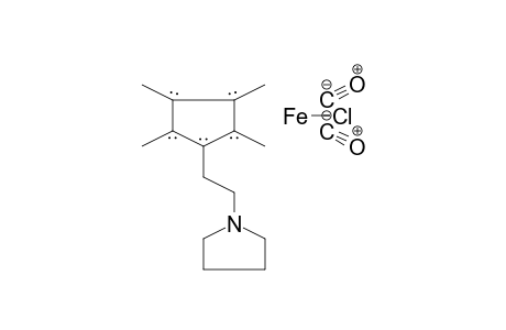 Iron chloride, (dicarbonyl)(2-pyrrolidinylethyl-.eta.-5-tetramethylcyclopentadienyl)-