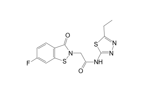1,2-Benzisothiazole-2-acetamide, N-(5-ethyl-1,3,4-thiadiazol-2-yl)-6-fluoro-2,3-dihydro-3-oxo-