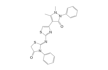 2-(4-(2,3-dimethyl-1-phenyl-5-oxo-pyrazol-4-yl)thiazol-2-ylimino)-3-phenyl-1,3-thiazolidin-4-one