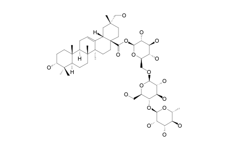 SPINOSIDE-C1;3-ALPHA,29-DIHYDROXY-OLEAN-12-ENE-28-O-ALPHA-L-RHAMNOPYRANOSYL-(1->4)-BETA-D-GLUCOPYRANOSYL-(1->6)-BETA-D-GLUCOPYRANOSYLESTER