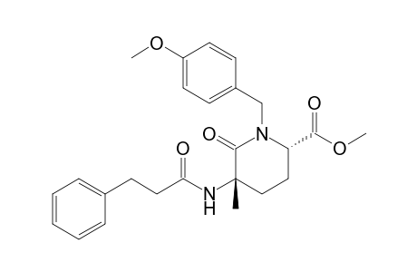 (2S*,5S*)-Methyl 1-(4-Methoxybenzyl)-5-methyl-6-oxo-5-[(3-phenylpropanoyl)amino]-2-piperidinecarboxylate