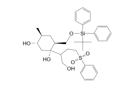 (-)-[1S(1R),3S,4S,6S]-6-[(tert-butyldiphenylsilyloxy)methyl]-1-[1-(hydroxymethyl)-3-(phenylsulphonyl)propyl]-4-methyl-1,3-cyclohexanediol