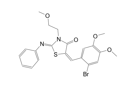 (2Z,5E)-5-(2-bromo-4,5-dimethoxybenzylidene)-3-(2-methoxyethyl)-2-(phenylimino)-1,3-thiazolidin-4-one