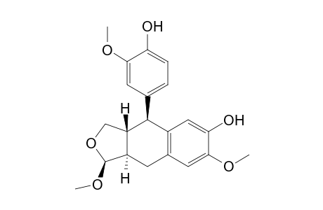 Naphtho[2,3-c]furan-6-ol, 1,3,3a,4,9,9a-hexahydro-4-(4-hydroxy-3-methoxyphenyl)-1,7-dimethoxy-, [1S-(1.alpha.,3a.alpha.,4.alpha.,9a.b eta.)]-