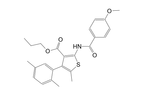 propyl 4-(2,5-dimethylphenyl)-2-[(4-methoxybenzoyl)amino]-5-methyl-3-thiophenecarboxylate