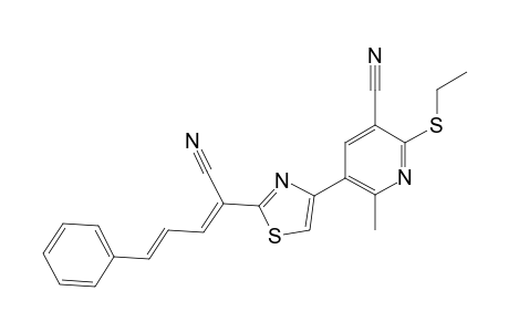 5-[2-[(1E,3E)-1-cyano-4-phenyl-buta-1,3-dienyl]-1,3-thiazol-4-yl]-2-ethylsulfanyl-6-methyl-pyridine-3-carbonitrile
