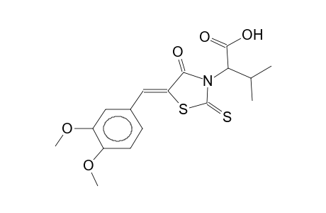 3-(1-carboxy-2-methylpropyl)-5-(3,4-dimethoxybenzylidene)-1,3-thiazolidin-2-thione-4-one