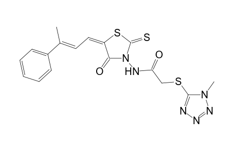 5-[2'-Methyl-3'-phenylpropenylidene]-3-{2'-[( 1"-methyltetrazol-5"-yl)thio]acetylamino}-2-thioxothiazolidin-4-one