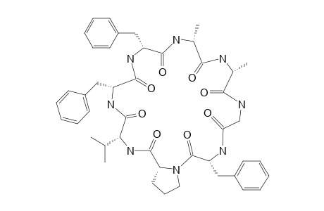 MICROTENIN_B;CYClO-(PHE-(1)-PHE-(2)-VAL-PRO-PHE-(3)-GLY-ALA-(1)-ALA-(2))