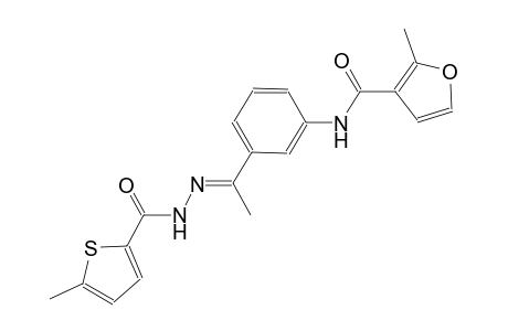 2-methyl-N-(3-{(1E)-N-[(5-methyl-2-thienyl)carbonyl]ethanehydrazonoyl}phenyl)-3-furamide