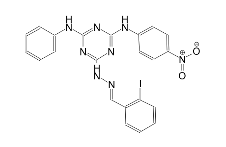 benzaldehyde, 2-iodo-, [4-[(4-nitrophenyl)amino]-6-(phenylamino)-1,3,5-triazin-2-yl]hydrazone