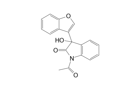 (+-)-1-Acetyl-2-oxo-3-hydroxy-3-(benzofuran-3-yl)-1,2-dihydro-3H-indole