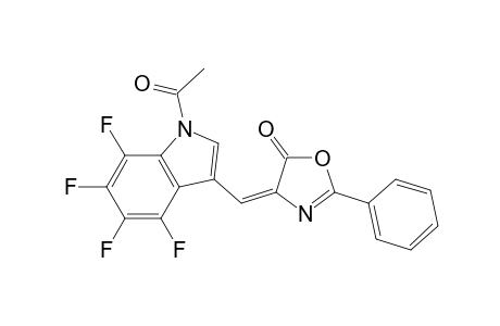 1H-Indole, 1-acetyl-4,5,6,7-tetrafluoro-3-[(5-oxo-2-phenyl-4(5H)-oxazolylidene)methyl]-