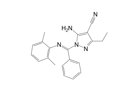 (E)-5-Amino-1-(((2??,6??-dimethylphenyl)imino)(phenyl)methyl)-3-ethyl-1H-pyrazole-4- carbonitrile