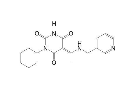 (5E)-1-cyclohexyl-5-{1-[(3-pyridinylmethyl)amino]ethylidene}-2,4,6(1H,3H,5H)-pyrimidinetrione