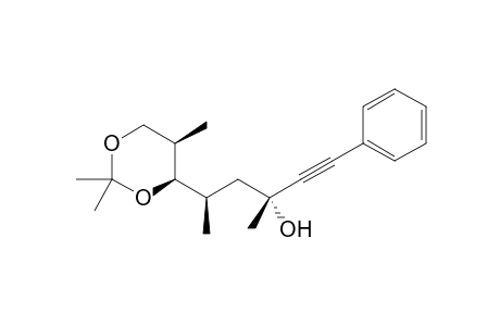 (3R*,5R*,6R*,7R*)-6,8-Dihydroxy-6,8-O-isopropylidene-3,5,7-trimethyl-1-phenyloct-1-yn-3-ol