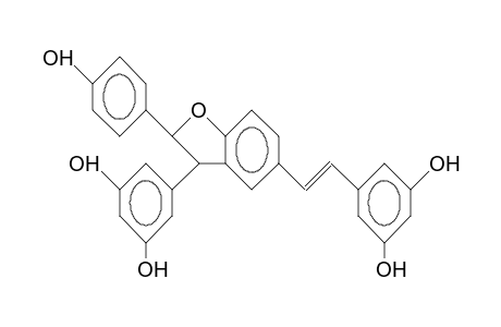 3-(3,3'-Dihydroxy-phenyl)-6-(.beta.-3,3'-dihydroxy-phenylvinyl)-2-(4-hydroxy-phenyl)-2,3-dihydro-benzofuran