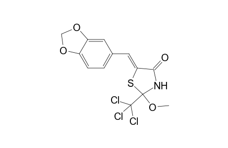 (Z)-5-(1,3-Benzodioxol-5-ylmethylene)-2-methoxy-2-(trichloromethyl)thiazolidin-4-one
