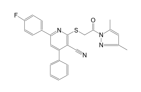 2-{[2-(3,5-dimethyl-1H-pyrazol-1-yl)-2-oxoethyl]sulfanyl}-6-(4-fluorophenyl)-4-phenylnicotinonitrile