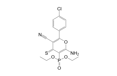 6-Amino-2-(4-chlorophenyl)-5-diethoxyphosphoryl-4-sulfanylidene-3-pyrancarbonitrile