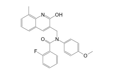 2-fluoro-N-[(2-hydroxy-8-methyl-3-quinolinyl)methyl]-N-(4-methoxyphenyl)benzamide