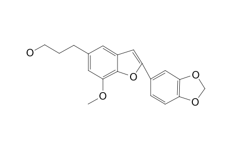 5-(3''-HYDROXYPROPYL)-7-METHOXY-2-(3',4'-METHYLENEDIOXYPHENYL)-BENZOFURAN