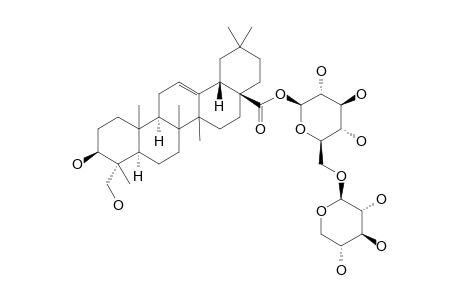HEDERAGENIN-28-O-BETA-D-XYLOPYRANOSYL-(1->6)-BETA-D-GLUCOPYRANOSYLESTER