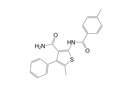 5-methyl-2-[(4-methylbenzoyl)amino]-4-phenyl-3-thiophenecarboxamide