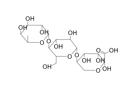 ALPHA-L-FUCOPYRANOSYL-(1->4)-BETA-D-GLUCOPYRANOSYL-(1->4)-BETA-D-LIXOHEXULOZONIC ACID