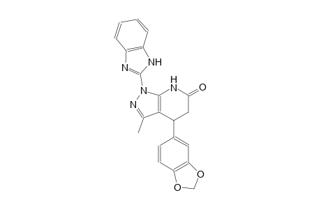 6H-pyrazolo[3,4-b]pyridin-6-one, 1-(1H-benzimidazol-2-yl)-4-(1,3-benzodioxol-5-yl)-1,4,5,7-tetrahydro-3-methyl-