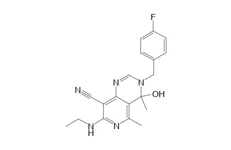 3-(4-fluorobenzyl)-4,5-dimethyl-4-hydroxy-7-ethylamino-3,4-dihydropyrido[4,3-d]pyrimidine-8-nitrile