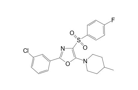 2-(3-Chlorophenyl)-4-[(4-fluorobenzene)sulfonyl]-5-(4-methylpiperidin-1-yl)-1,3-oxazole