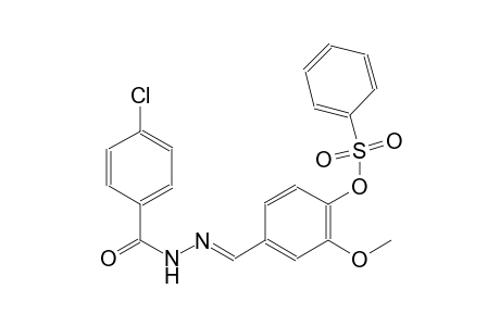 4-{(E)-[(4-chlorobenzoyl)hydrazono]methyl}-2-methoxyphenyl benzenesulfonate