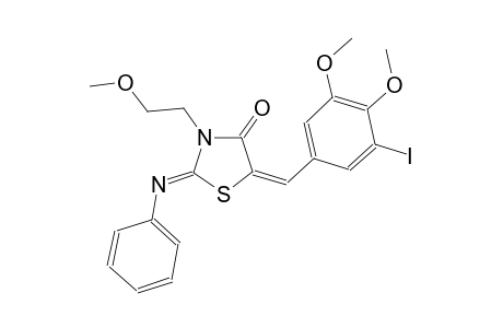 (2Z,5E)-5-(3-iodo-4,5-dimethoxybenzylidene)-3-(2-methoxyethyl)-2-(phenylimino)-1,3-thiazolidin-4-one