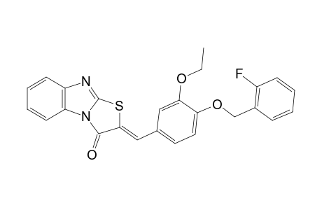 (2Z)-2-[3-ethoxy-4-(2-fluorobenzyl)oxy-benzylidene]thiazolo[3,2-a]benzimidazol-1-one