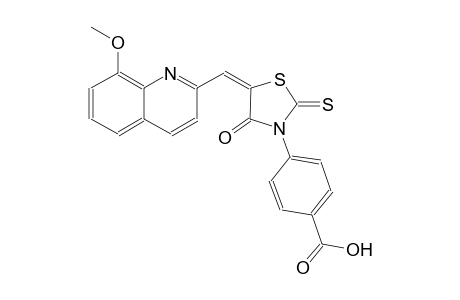 benzoic acid, 4-[(5E)-5-[(8-methoxy-2-quinolinyl)methylene]-4-oxo-2-thioxothiazolidinyl]-