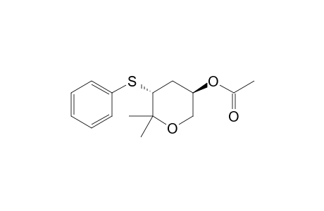 (3R,5R)-2,2-Dimethyl-3-phenylsulfanyltetrahydropyran-5-yl ethanoate