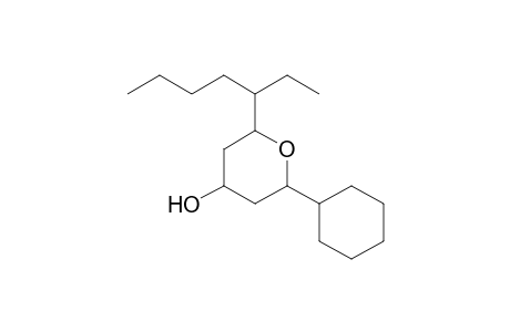 2-Cyclohexyltetrahydro-6-(1'-ethylpentyl)-2H-pyran-4-ol