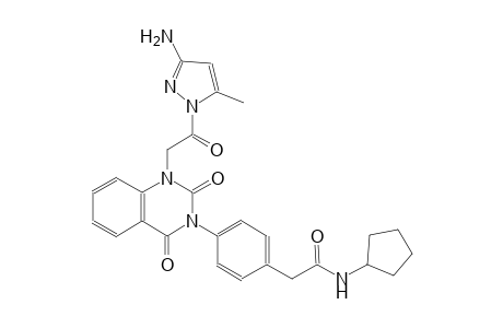 2-[4-(1-[2-(3-amino-5-methyl-1H-pyrazol-1-yl)-2-oxoethyl]-2,4-dioxo-1,4-dihydro-3(2H)-quinazolinyl)phenyl]-N-cyclopentylacetamide