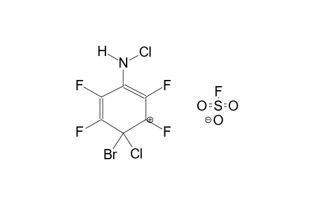 1-CHLORO-1-BROMO-4-CHLOROAMINOPENTAFLUOROBENZOLONIUM FLUOROSULPHATE