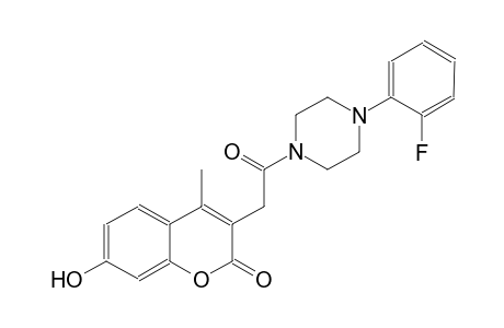 2H-1-benzopyran-2-one, 3-[2-[4-(2-fluorophenyl)-1-piperazinyl]-2-oxoethyl]-7-hydroxy-4-methyl-