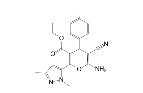 ethyl 6-amino-5-cyano-2-(1,3-dimethyl-1H-pyrazol-5-yl)-4-(4-methylphenyl)-4H-pyran-3-carboxylate