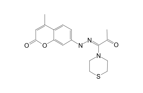 4-METHYL-7-[2-[2-OXO-1-THIOMORPHOLINOPROPYLIDENE]-HYDRAZINYL]-2H-CHROMEN-2-ONE
