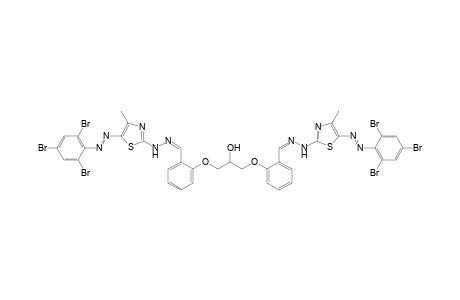 1,3-Bis(2-((2-(4-methyl-5-((2,4,6- tribromophenyl)diazenyl)thiazol-2-yl)hydrazono)methyl) phenoxy)propan-2-ol