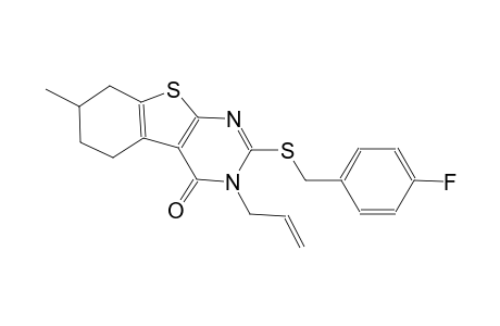 3-allyl-2-[(4-fluorobenzyl)sulfanyl]-7-methyl-5,6,7,8-tetrahydro[1]benzothieno[2,3-d]pyrimidin-4(3H)-one