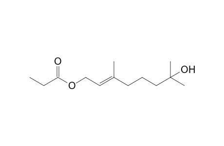 7-Hydroxy-3,7-dimethyl-2-octen-1-yl propionate
