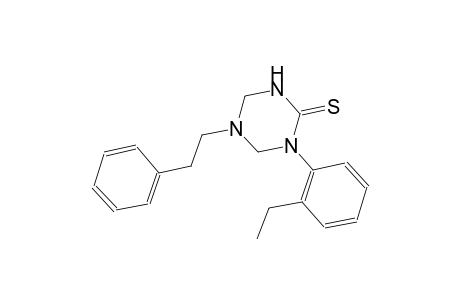 1-(2-ethylphenyl)-5-(2-phenylethyl)tetrahydro-1,3,5-triazine-2(1H)-thione