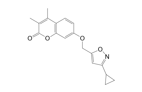 2H-1-Benzopyran-2-one, 7-[(3-cyclopropyl-5-isoxazolyl)methoxy]-3,4-dimethyl-