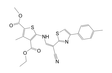 4-ethyl 2-methyl 5-({(Z)-2-cyano-2-[4-(4-methylphenyl)-1,3-thiazol-2-yl]ethenyl}amino)-3-methyl-2,4-thiophenedicarboxylate